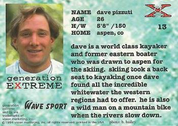 1994 Vision Generation Extreme #13 Dave Pizzuti Back